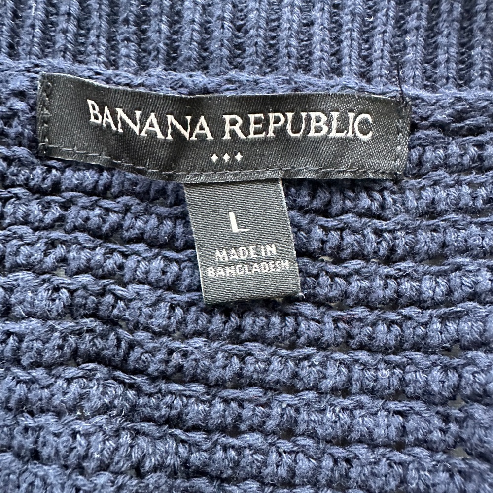 Banana Republic Women's Waffle Knit V-neck 3 Button Cardigan Navy Size Large - Picture 5 of 9
